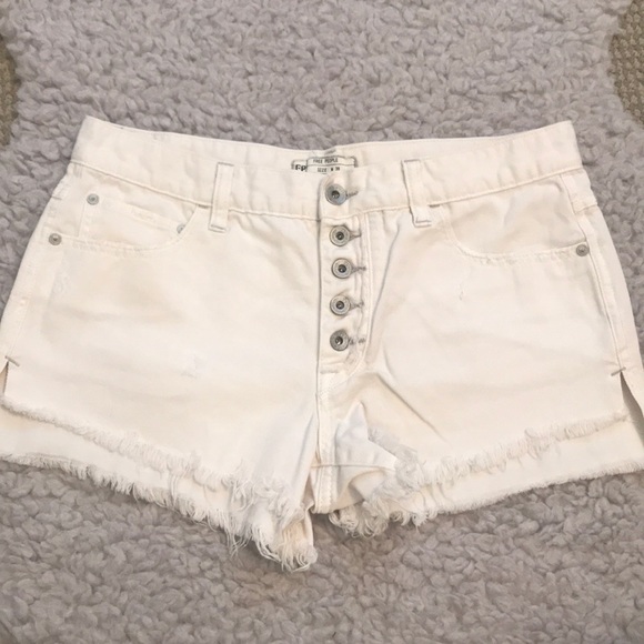 White button fly shorts Clearance